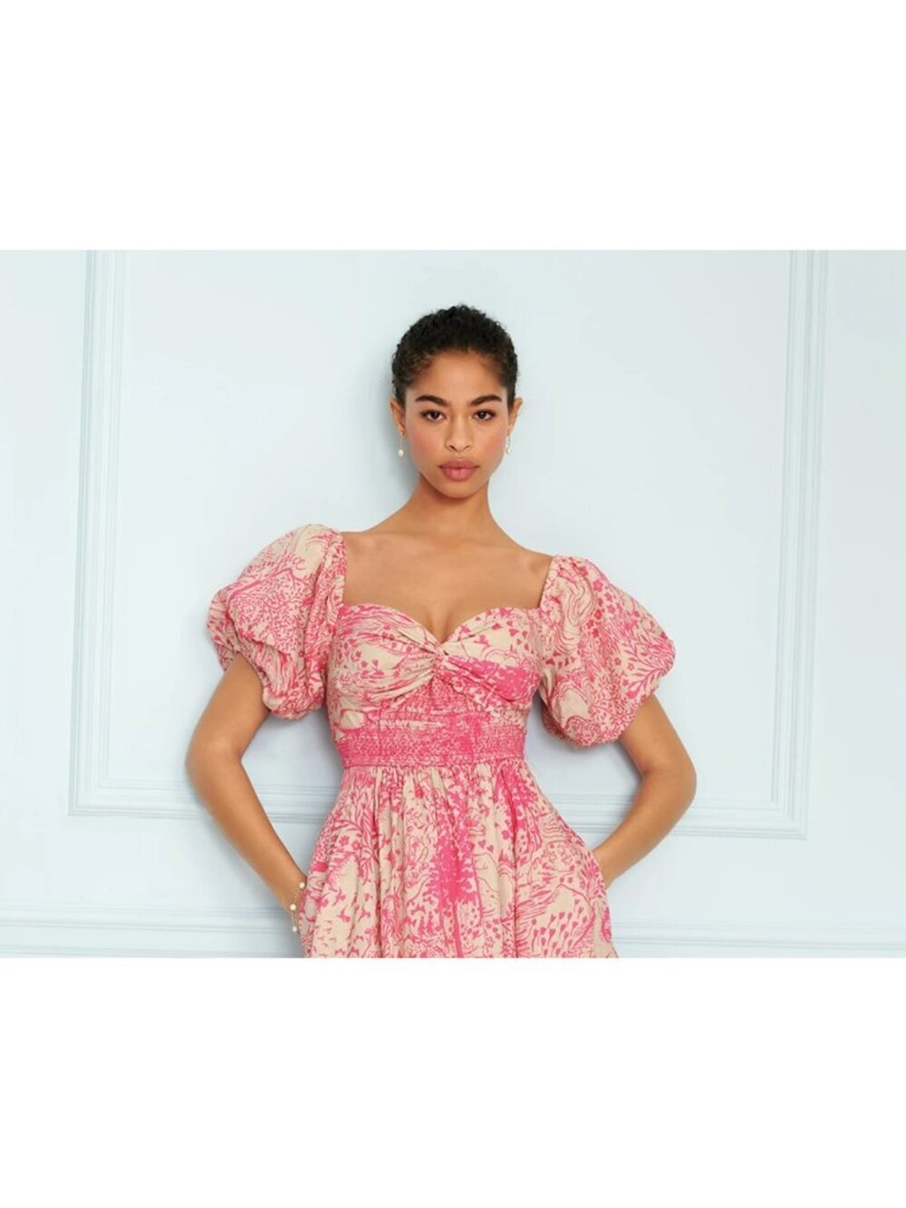 Hope for Flowers by Tracy Reese Womens Twist Frock A-line Midi Dress Size M Pink - Picture 2 of 12